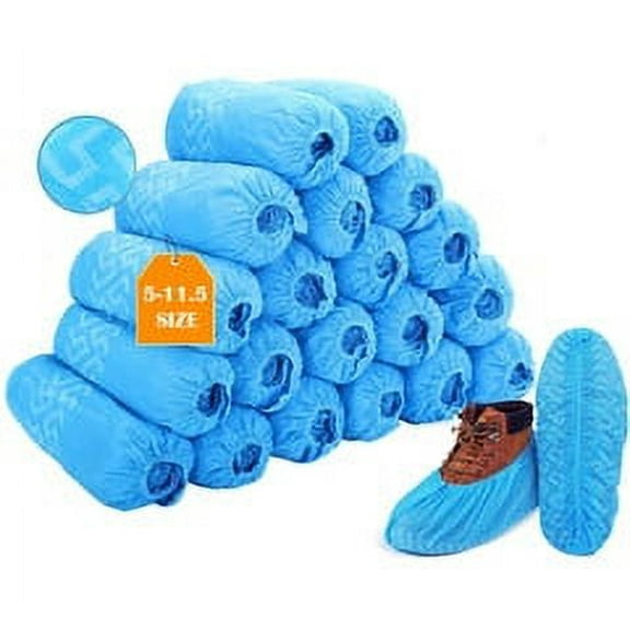Disposable Boot & Shoe Covers 200 Pack (100 Pairs) Non-Slip, Durable, Indoor Protect Your Home, Floors and Shoes