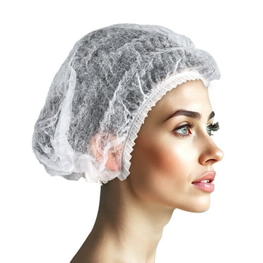 Disposable Bouffant Caps 100 Pcs,21inches Hair Net, Elastic Dust Cap for Food Service, Kitchen Head Cover