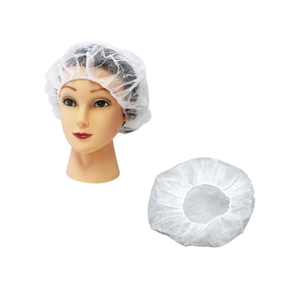 Disposable Bouffant Caps, Latex Free, Size - 24", Color - White & Blue, 1000 Pcs