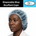 thumbnail image 1 of MMBM 24" Blue Disposable Bouffant Cap, Polypropylene Non Woven, 10GSM - 2000 Pcs, 1 of 8
