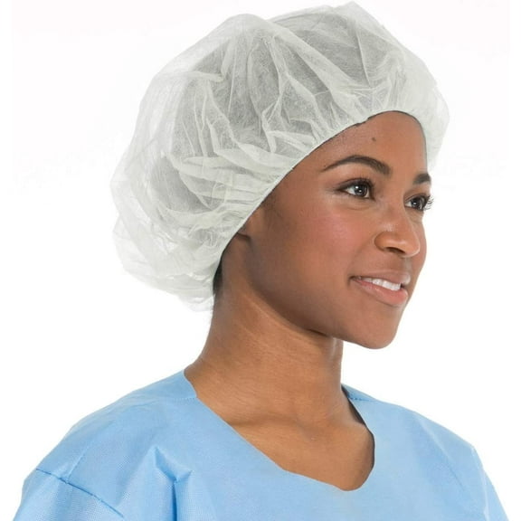 Disposable Bouffant (Hair Nets) Caps, Spun-bounded Poly, Hair Head Cover Net 21 Inches by Careoutfit (100)