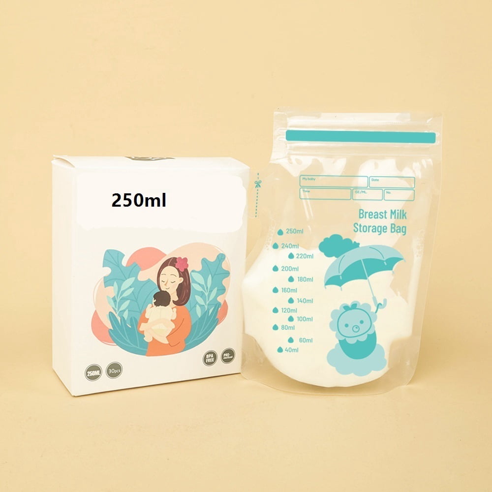 30 Disposable Breast Milk Storage Bags - Leak-Proof & Freezer Safe Breast Milk Preservation Bags for Breastfeeding Mothers