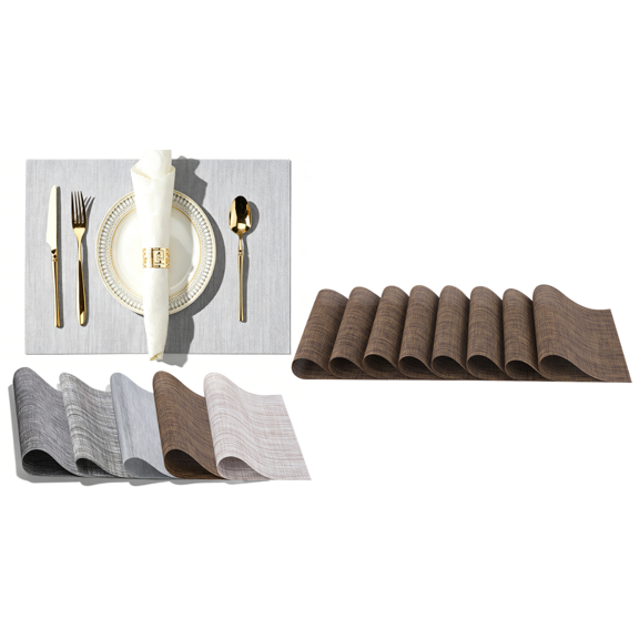 Disposable Burlap Printed Paper Place Mats Rustic Placemat for Farmhouse Table Setting Kitchen Dinner Party Decor 4 Pack
