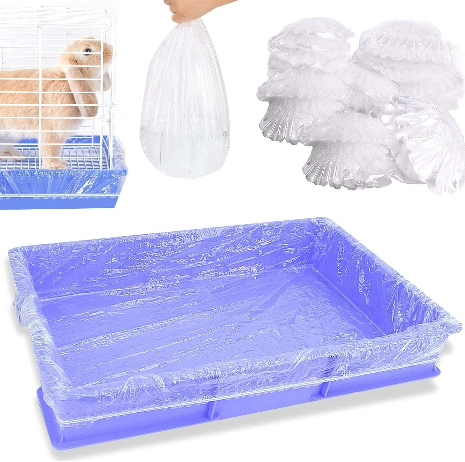 View of Disposable Cage Liners, Clear Plastic Rabbit Cage Liner Bag, Universal ...