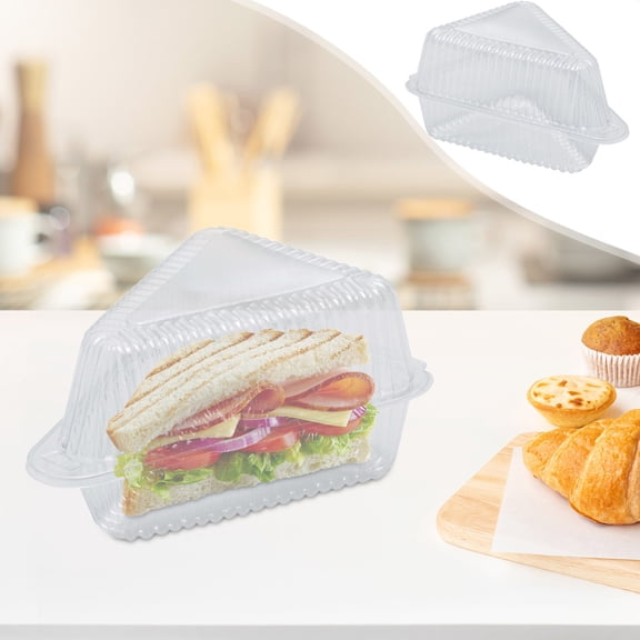 Disposable Cake Boxes Triangular Sandwich Containers with Lids Thickened Food Packaging for Secure Transport and Fresh Storage Ideal for Bakeries Catering and Party Dessert Displays Topliu