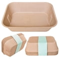 thumbnail image 1 of Disposable Cat Litter Box 5-Pack, 100% Recycled Paper Cat Tray for Travel or Home, Control Large Litter Pan with 1-Towel, 16.14X11.81X3.94 Inch, Brown, 1 of 6