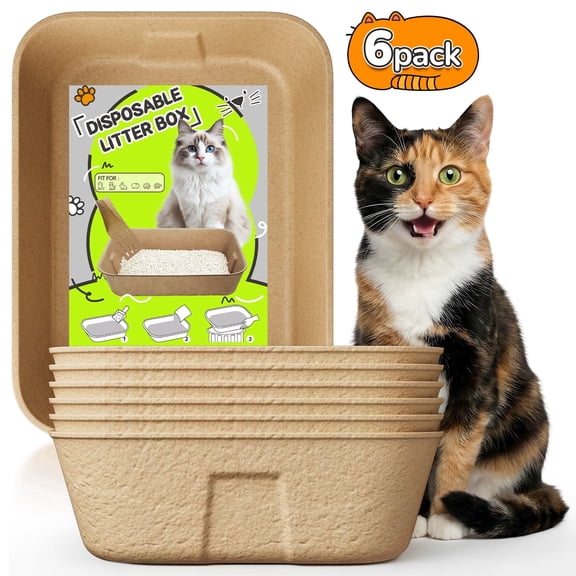 LAKWAR Disposable Litter Boxes-6 Pack Large