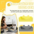 thumbnail image 1 of Disposable Cat Litter Box - Silver Gray Cat Ear Shaped Design - Single-Use Portable Lightweight Easy To Clean And Dispose - For Pet Cats Pet Owners Indoor Home Travel Outdoor Use, 1 of 6