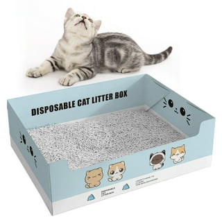 2 Pack Collapsible Kitten Litter Box, CasaTimo Foldable Open Kitty Litter  Box for Medium-Sized Cats, Portable Multi-Use Litter Pan for Travel