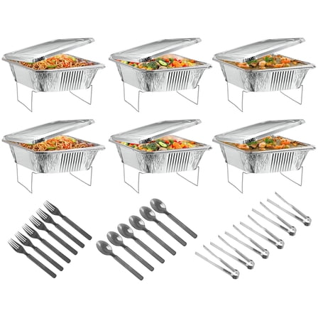 Sterno, Disposable Chafing Dish Buffet Set, 30pcs, 4-Hour Food Warmers ...