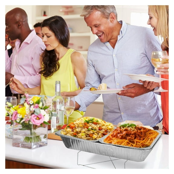 Disposable Chafing Dish Buffet Set 42pcs - Aluminum Pans, Stands & Utensils - Catering, Parties, BBQs