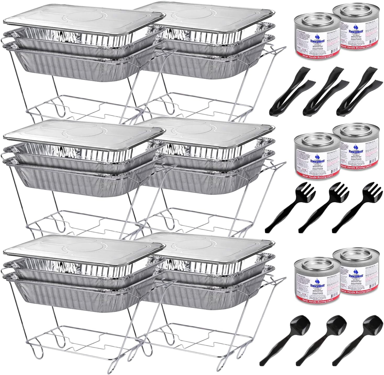 Disposable Chafing Dish Buffet Set, Food Warmers for Parties, Catering