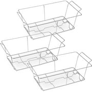 Disposable Chafing Dish Buffet Set Food Warming Trays - Buffet Set Trays Food Warmers for Parties & Events - Replacement Chafing Dishes for Catering 3 Wire Racks