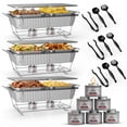 thumbnail image 1 of Disposable Chafing Dish Buffet Set - Large Full Size (33 pcs) – Catering Food Warmers with Half-Sized Serving Pans, Covers, Racks, Utensils & Fuel Cans - Perfect for Buffets, Parties & Food Serving, 1 of 6