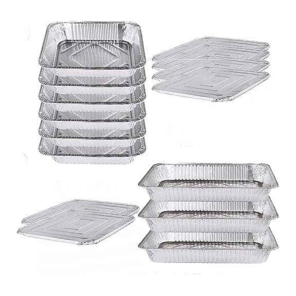 Disposable Chafing Dish Set - Food Warming Trays, Buffet Replacement - 3 Water Pans, 6 Food Pans, 6 Lids - Party & Event Catering Supplies