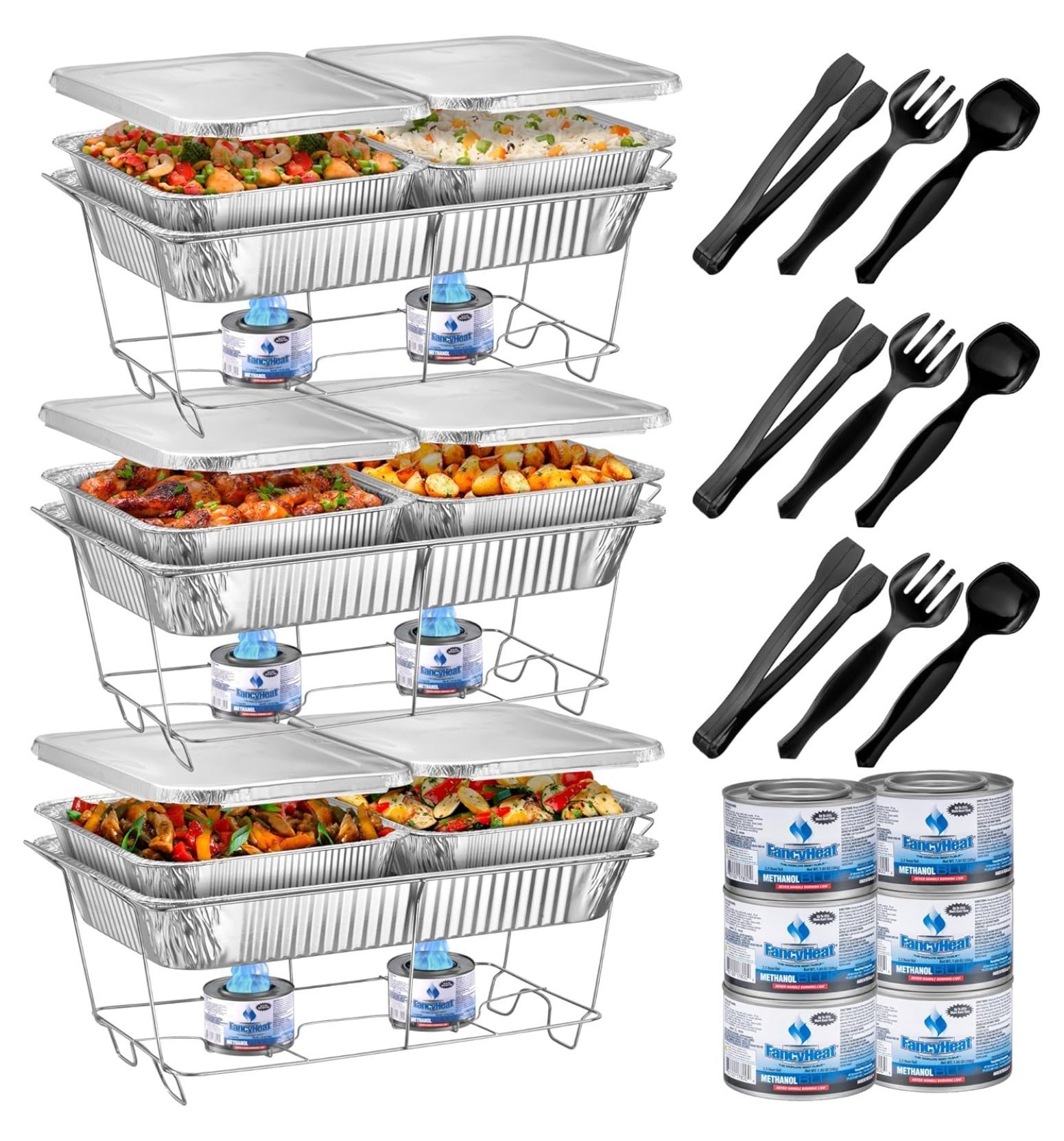 Disposable Chafing Dishes for Buffet Set 33 Pc Food Warmer Buffet