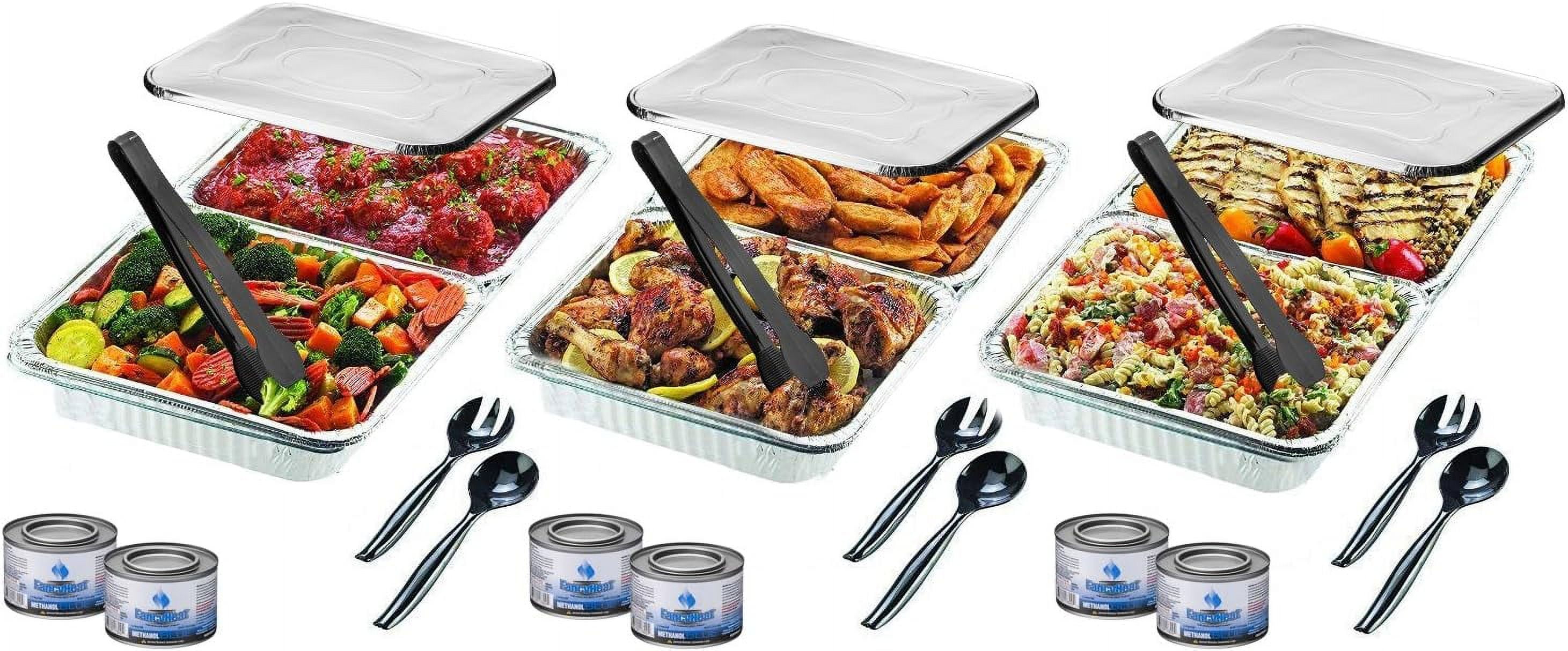 Disposable Chafing Pans Dish Set Buffet Serving Chafer Combo (30