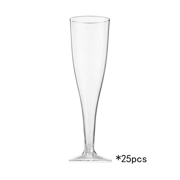 Disposable Champagne Glasses for Parties, Weddings, Toasting and Large Celebrations - Elegant Wine Glasses Stemware for Easy Cleanup, 25pcs