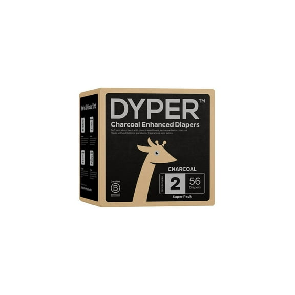 Disposable Charcoal Enhanced Diapers - Size 2 - 56ct