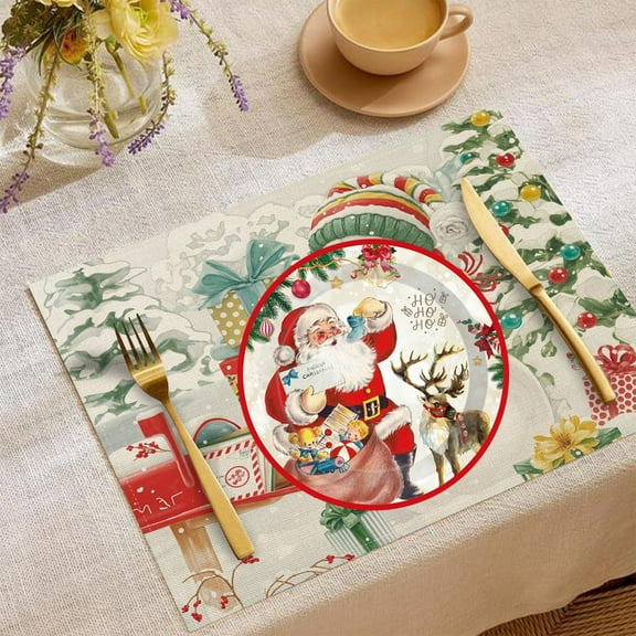 Disposable Christmas Paper Plates Bulk Party Supplies Holiday Dinnerware Set for Xmas New Year Festive Table Decorations Winter Themed Party