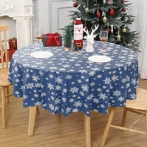 Disposable Christmas Round Tablecloth For Indoor Holiday Celebration, Waterproof Festive Table Cover, Seasonal Party Dining And Gift Protection Cloth
