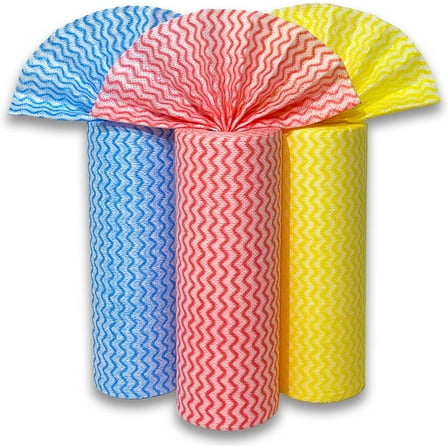Disposable Cleaning Cloths Wipe Roll, Dish Wash Cloths, Cleaning Washcloth Towel for Kitchen Bathroom Furniture and Car