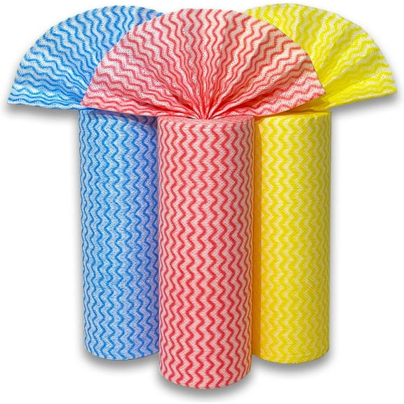 Disposable Cleaning Cloths Wipe Roll, Dish Wash Cloths, Cleaning Washcloth Towel for Kitchen Bathroom Furniture and Car
