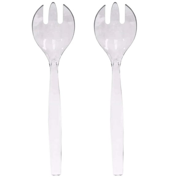 Disposable Clear Plastic 10" Serving Forks- 2 Pack