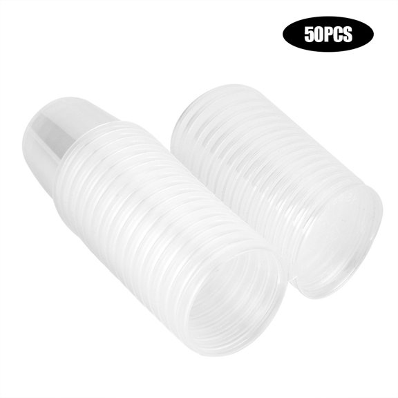 Disposable Clear Plastic Cup Lids - 50PCS Take Away Container Sauce Shot