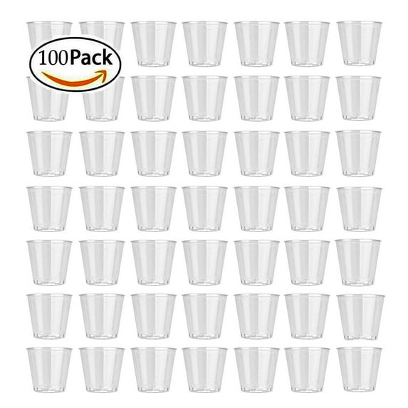 Disposable Clear Plastic Cups, 100 Count
