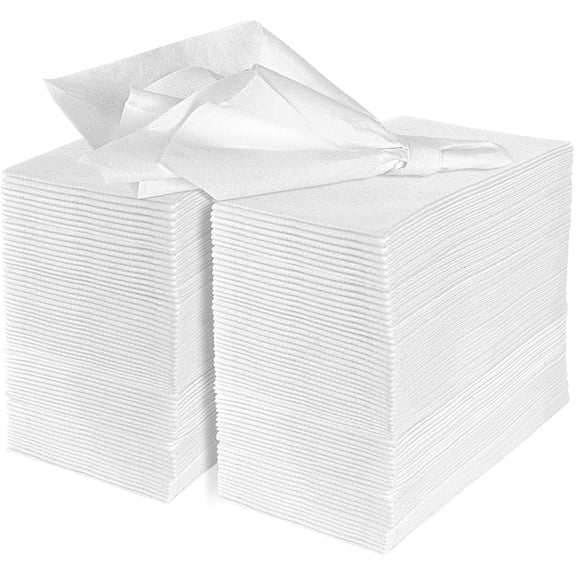 Disposable Cloth-Like Paper Hand Guest Towels - Soft, Absorbent, Air Laid Tissue Paper for Kitchen, Bathroom or Events, White Guest Towel (100)
