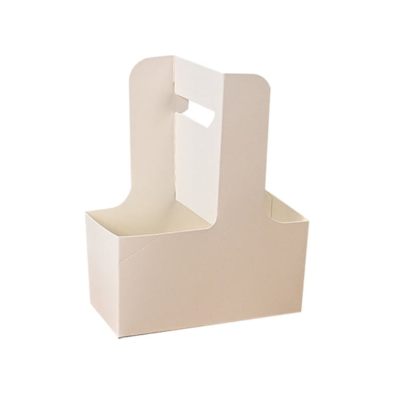 Disposable Coffee Cup Holder Tray for Takeout – Kraft Paper Double Cup Handle for Hot Beverages and Tea with Eco Packaging