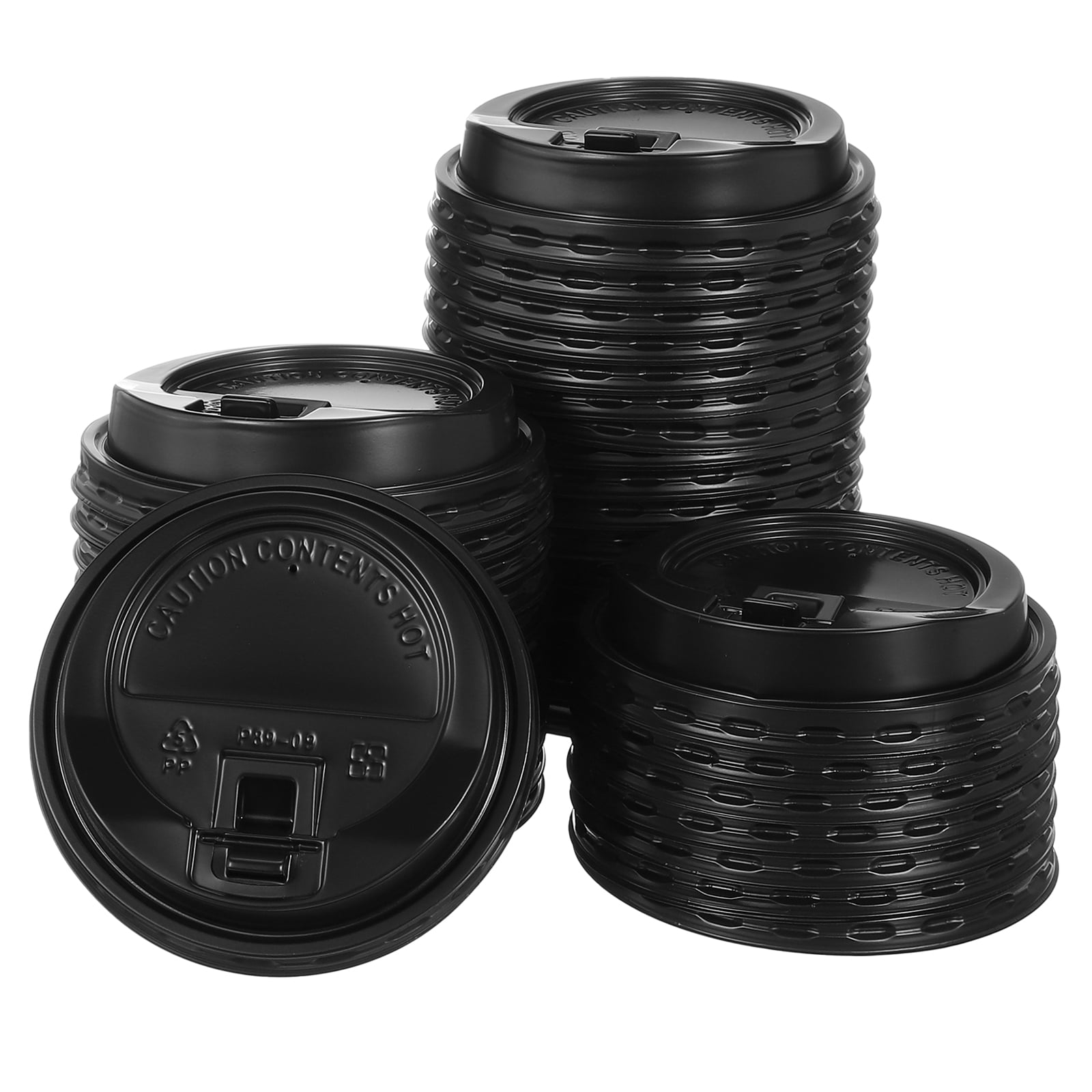 Disposable Coffee Cup Lids, 50 Count 92mm Plastic Lids for 10/12/16OZ ...