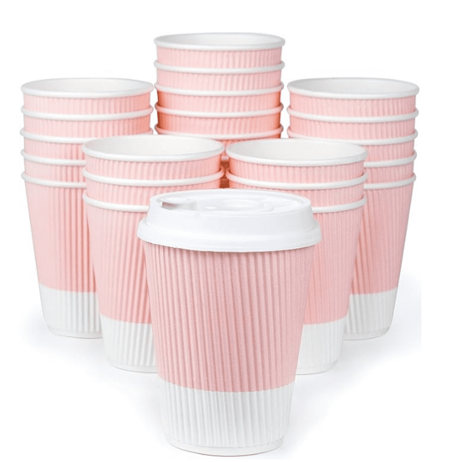 Disposable Coffee Cups With Lids - (80 set) 12 oz Paper To Go Coffee ...