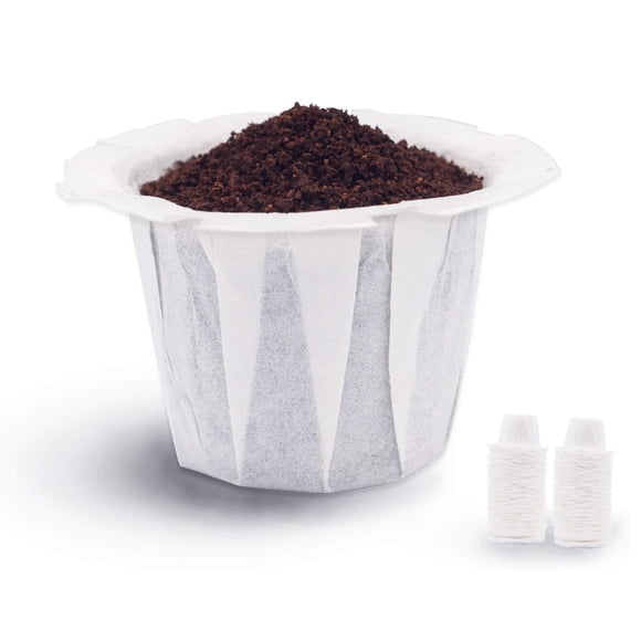Disposable Coffee Filters, 200 Counts Coffee Filter Paper for Keurig Brewers Single Serve 1.0 and 2.0, Compatible with Reusable K Cup Filter, White