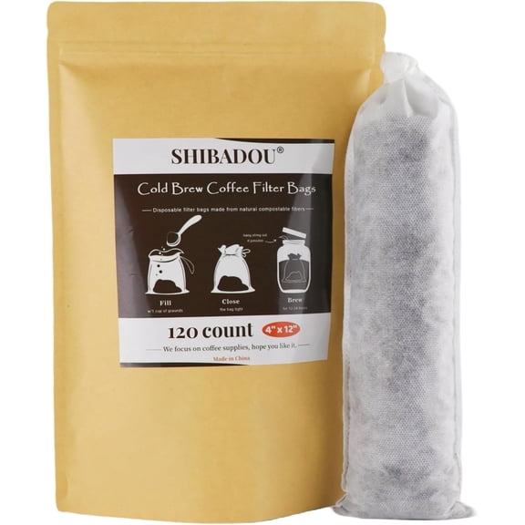 Disposable Cold Brew Coffee Filters - 120 Count Filter Bags 4"x 12" Maker Brewing for Mason Jar or Pitcher