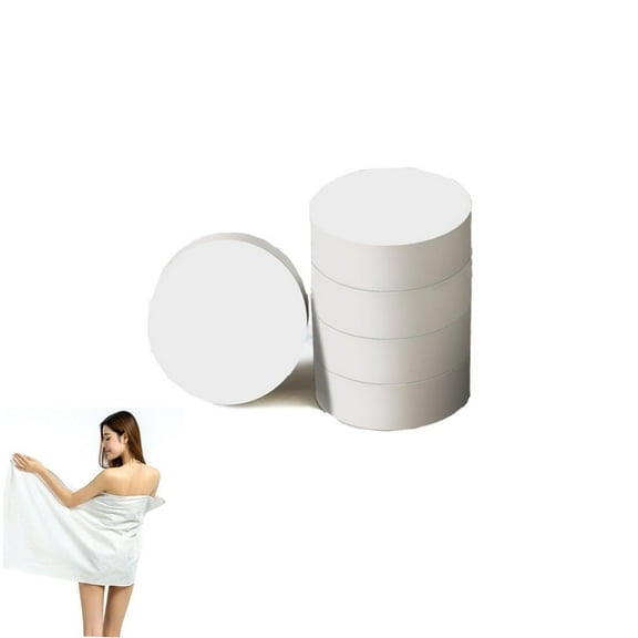 QZS Thicker Compressed Towel Tablets,Disposable Compressed Bath Towel,Portable Compressed Coin Tissue for Travel,Spa,Hotel,Business,4pcs