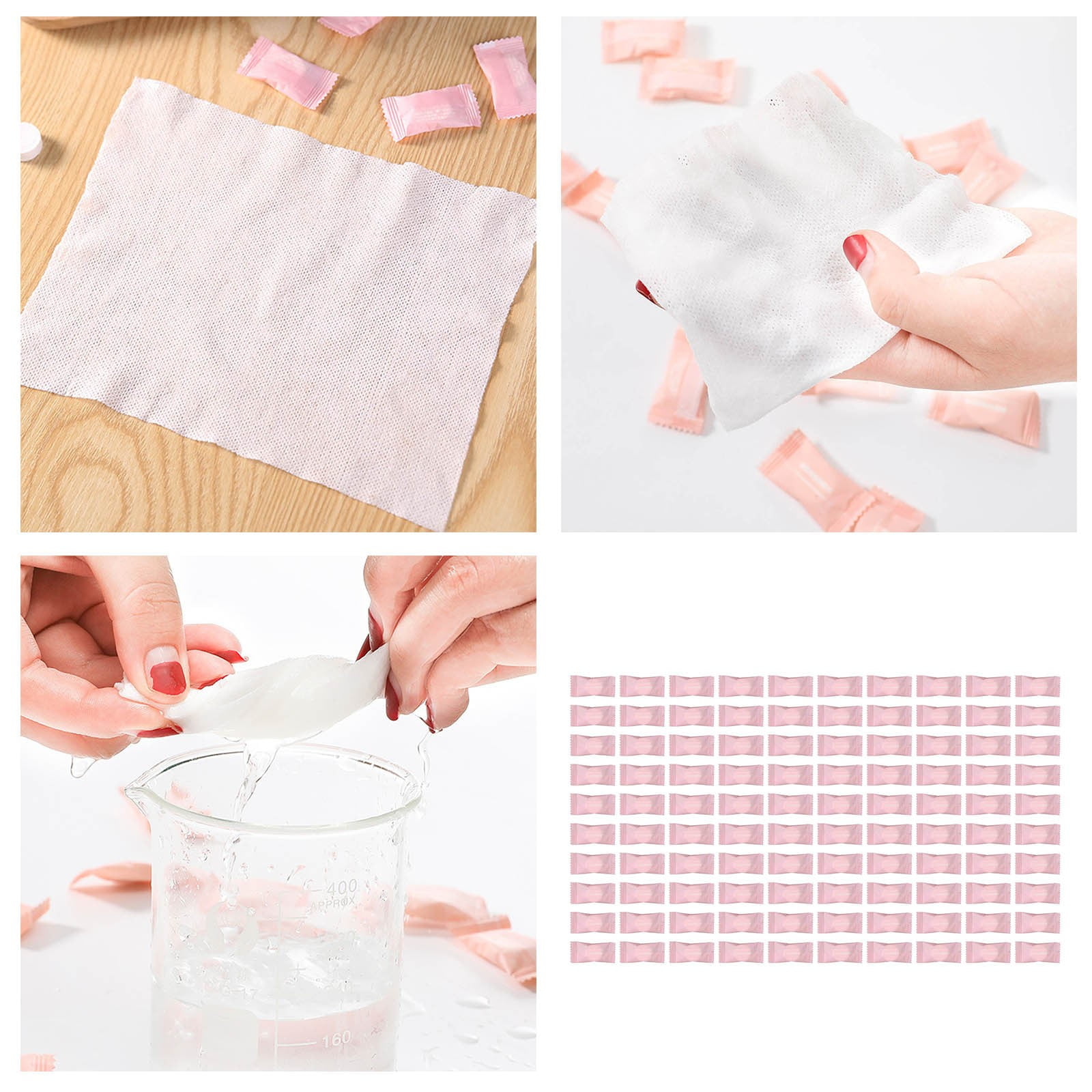 Disposable Compression Towel Pure Towel Travel Portable Bag Compression Facial Cleansing Towel（100pcs）