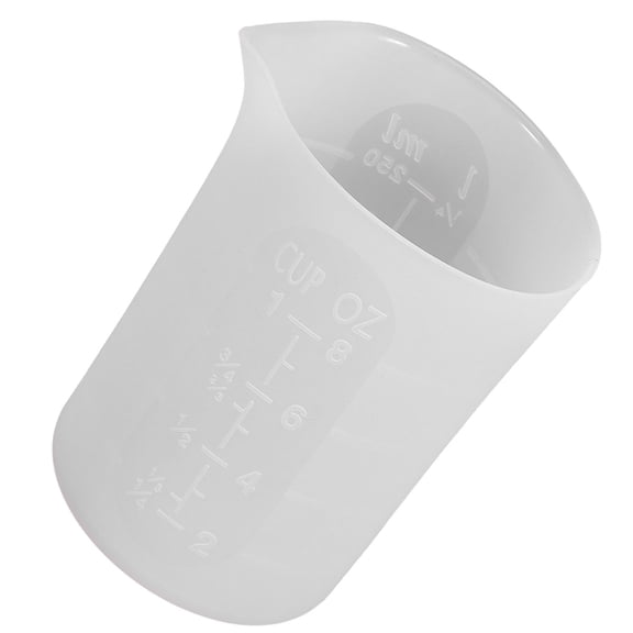 REOFLYUP White Silicone Measuring Cup, 1 Piece, 4.1 x 3 x 3 Inches, Kitchen Liquid and Dry Ingredient Measuring Tool