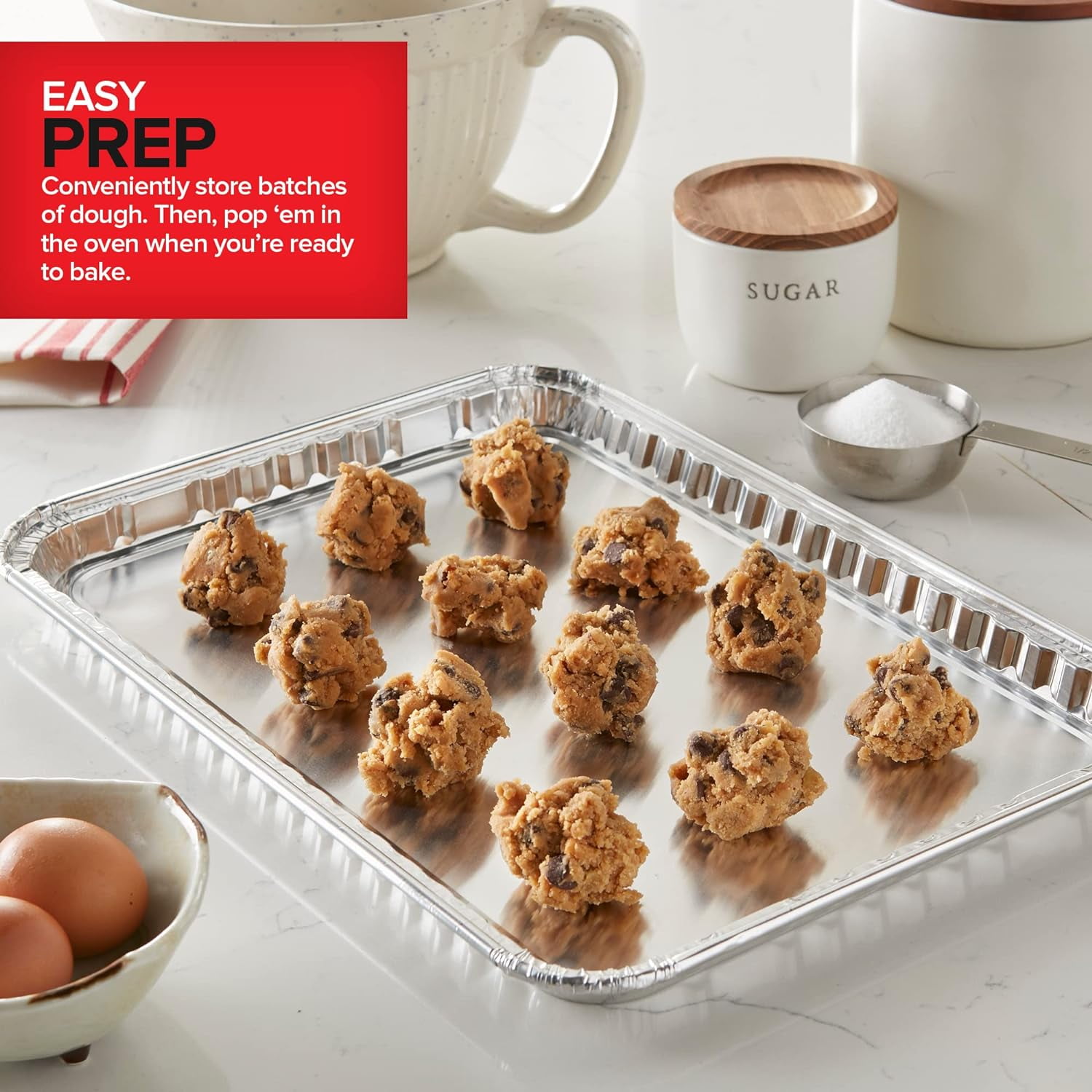 Disposable Cookie Sheets for Baking (30-Pack) Aluminum Trays, Foil Pans, Shallow Sheet Pan for Cooking Thin Crust Pizza, Brownie Tins, Oven Liners