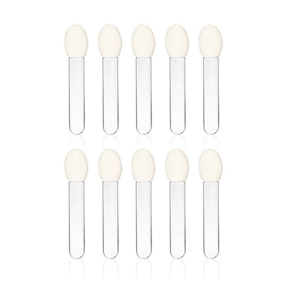 Disposable Cosmetic Tool, Dual Sides Eye Shadow Makeup Applicator For Hygienic Application, Professional Clear Plastic Handle Makeup Brushes (10Pcs/Set)