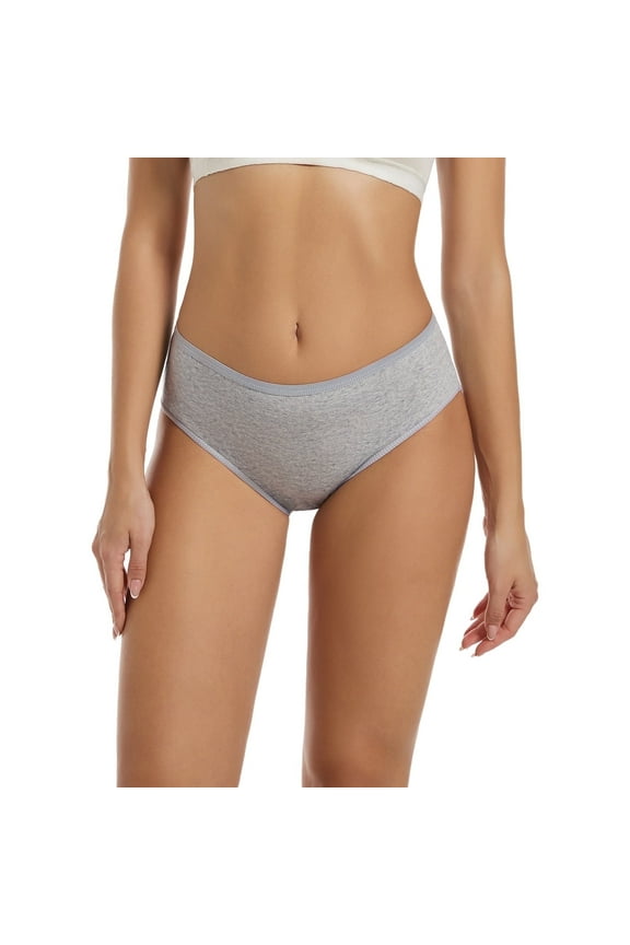 Disposable Cotton Underwear for Women，Ladies Briefs for Travel -Spa -Hospital Stays Panties Grey(10 pcs) Lager 42-46 inch hips