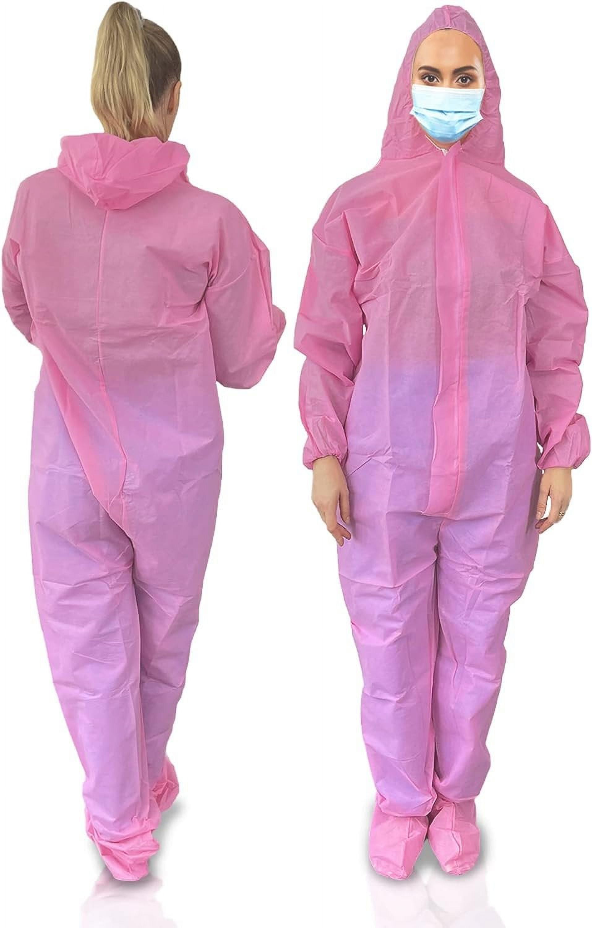 Disposable Coveralls with Hood, Boots, Zip, Elastic Cuffs and Ankles