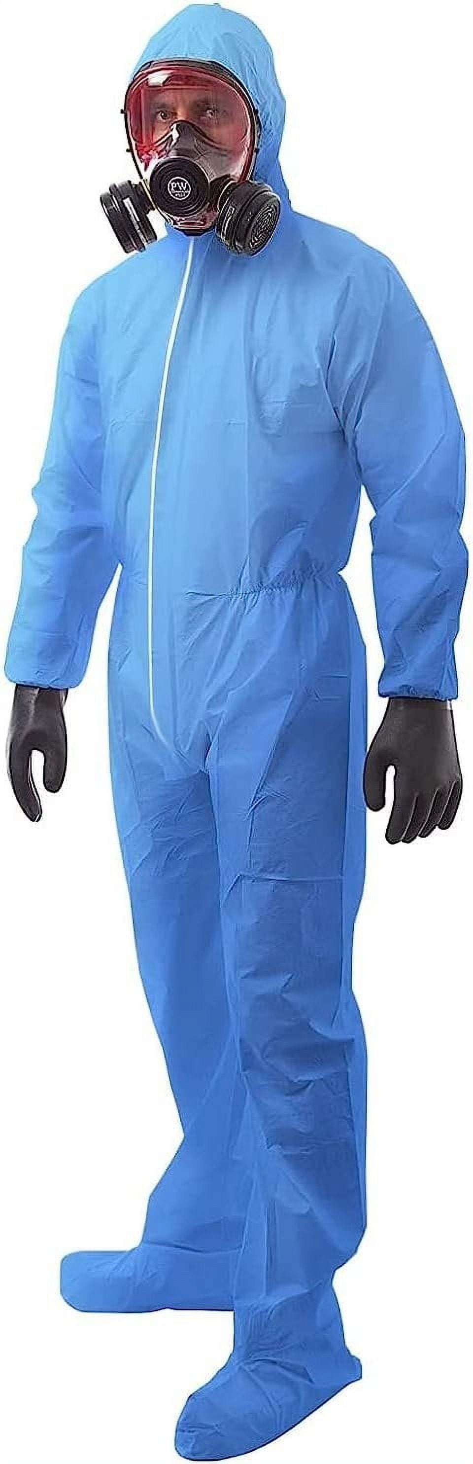 Medtecs Hazmat Suits - 6 Sizes Options Disposable Coveralls Suit, Medical  Protective Coverall PPE Hazmat Suits