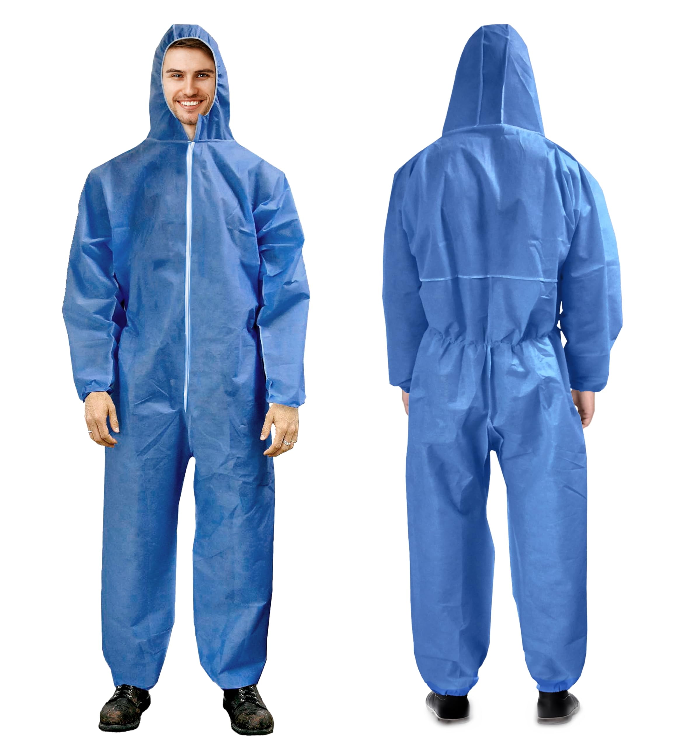 Disposable Coveralls SMS Polypropylene Water-Resistant Blue X