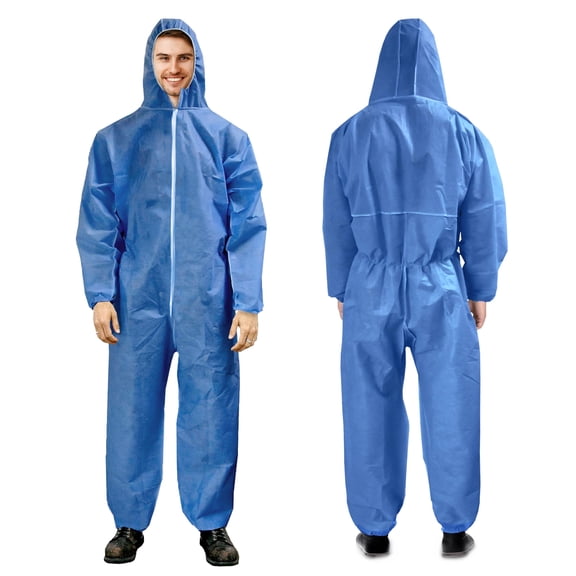 Disposable Coveralls SMS Polypropylene Water-Resistant Blue X-Large