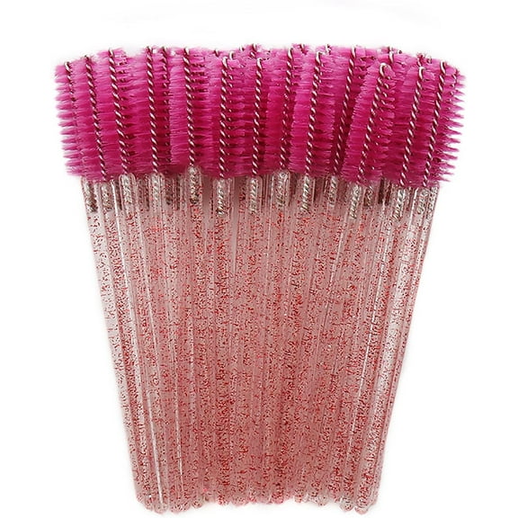 Disposable Crystal Eye Brush, Pink Brush Mascara Wands, Eyelash Mascara Brushes Eye Lash Applicator Brush (50 Pcs)