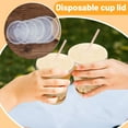 thumbnail image 1 of Disposable Cup Lids 100Pcs, Clear Disposable Cup Covers With Straw Hole, Food-Grade Lids For 16Oz-20Oz Cups, Ideal For Parties Picnics Daily Use, Easy To Use &, 1 of 7