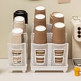 thumbnail image 1 of Disposable Cup Organizer Rack White Plastic - 6 Compartment Cup Holder for Coffee Station, Kitchen, Office, Restaurant | Holds Cups & Lids, Ventilated Design, Easy Assembly, Space-Saving 13x8.6x7.6, 1 of 6