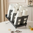 thumbnail image 1 of Disposable Cup Organizer with Stand | Plastic Cup & Lid Storage Rack | 6-Compartment Holder for Coffee Station, Bar, Office, Kitchen | Holds Up to 120 Cups | 13x8.6x7.6 Inches, 1 of 6